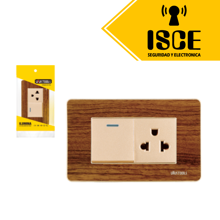 UYUSTOOLS TOMACORRIENTE CON INTERRUPTOR DE MADERA