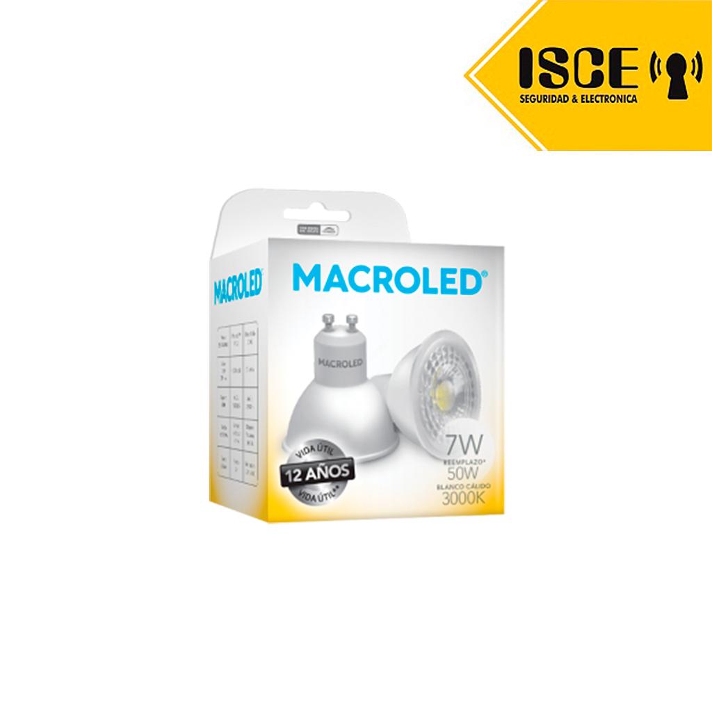MACROLED DICROICO LED ECO 7W AC100-240V LUZ CALIDA 3000K SPD1500V 38°