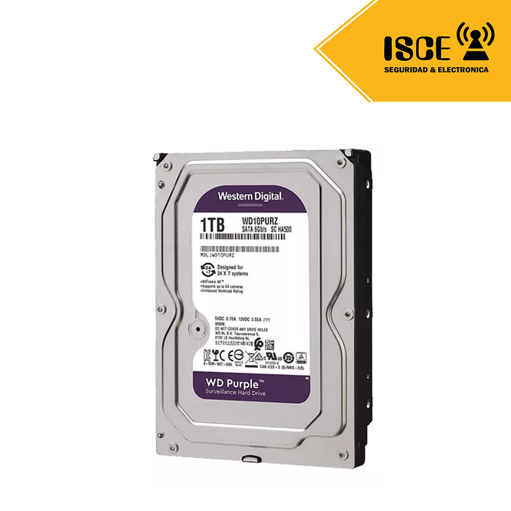 WESTERN DIGITAL DISCO DURO PURPURA PARA DVR/NVR 1TB