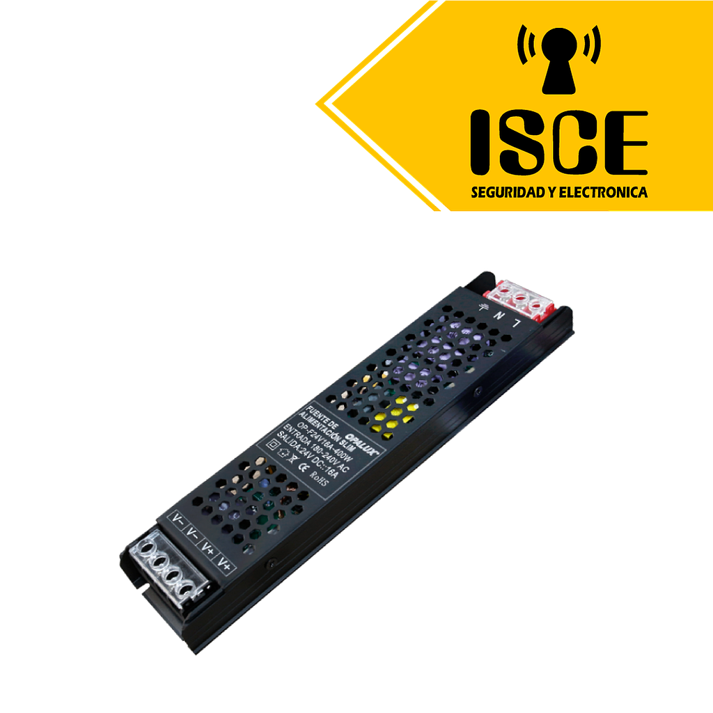 OPALUX FUENTE DE PODER SLIM 400W/24V 16A NEGRO