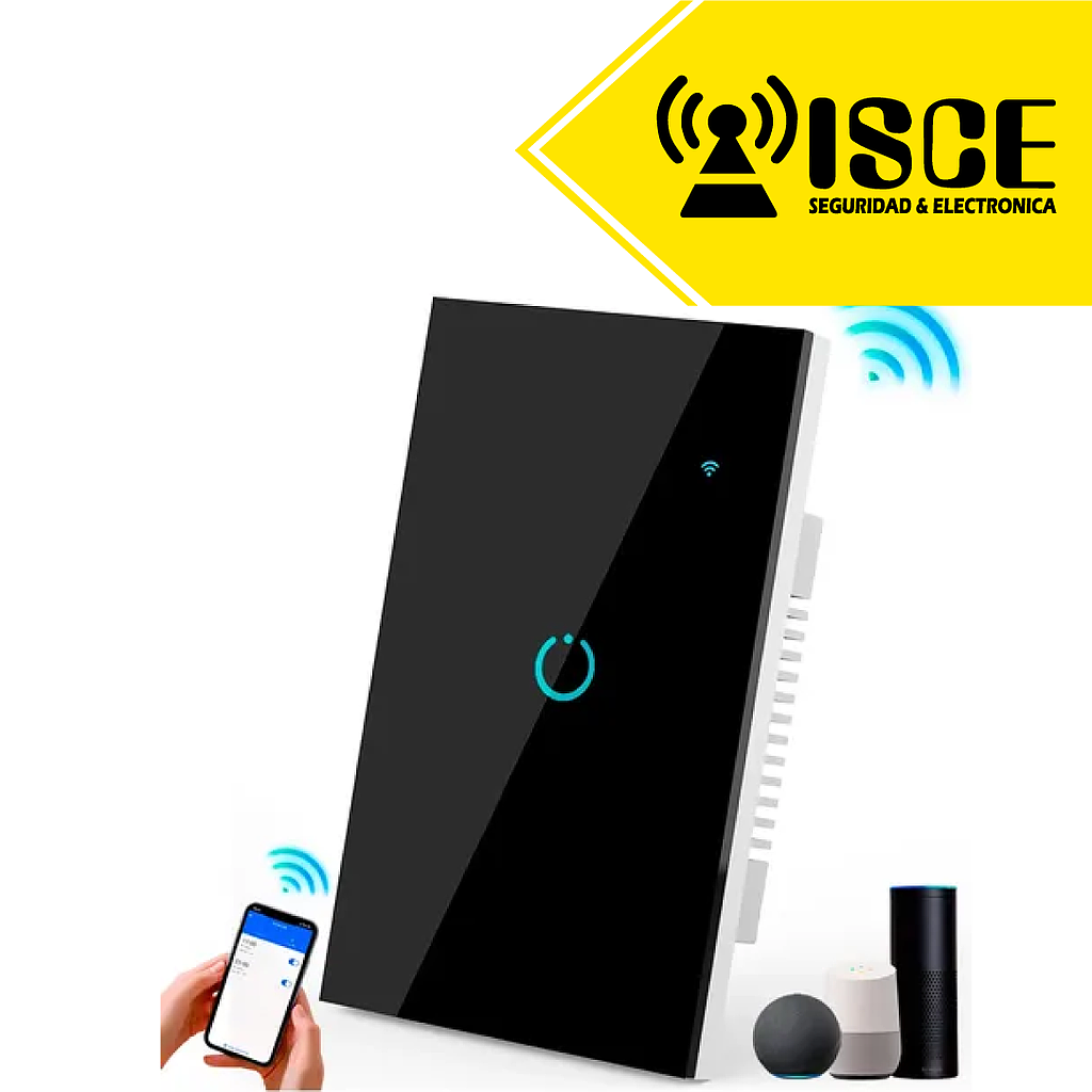 CONMUTADOR INTELIGENTE WIFI 1G N/N + L 100–240VAC 50/60Hz 600W COLOR NEGRO