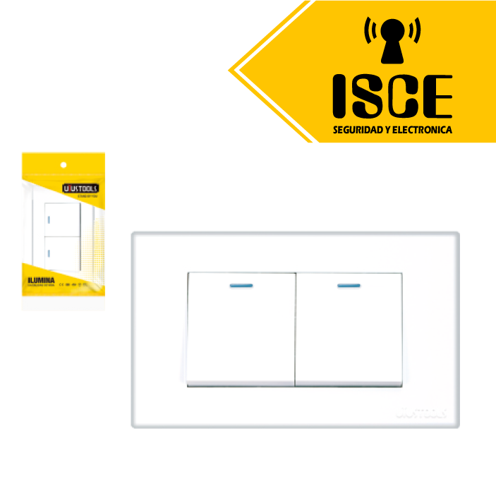 UYUSTOOLS CONMUTADOR EMPOTRABLE DOBLE PC-BLANCA