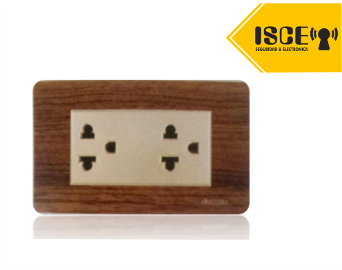 UYUSTOOLS TOMACORRIENTE EMPOTRABLE DOBLE C/TIERRA MADERA