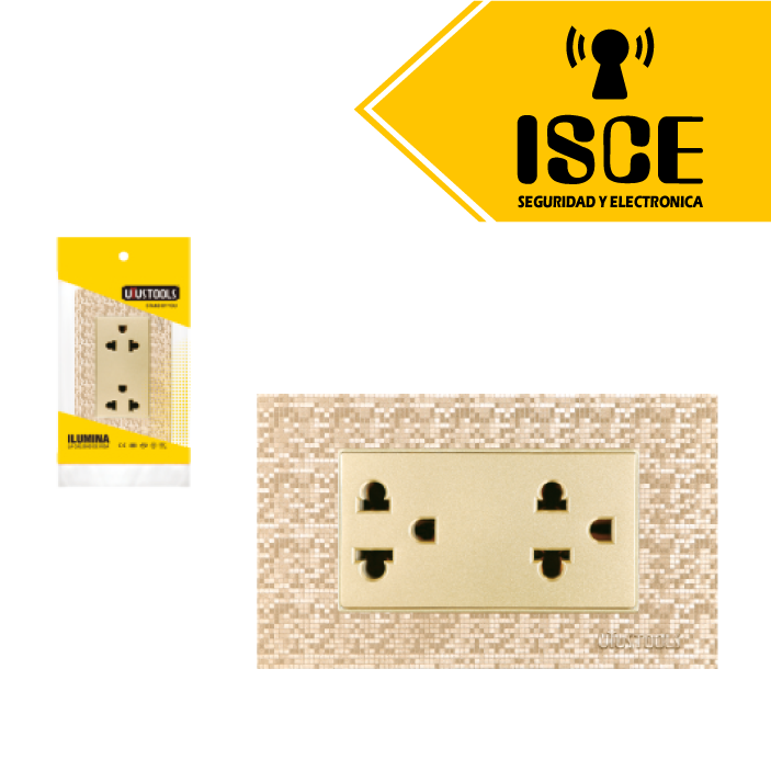 UYUSTOOLS TOMACORRIENTE EMPOTRABLE DOBLE C/TIERRA MOSAICO