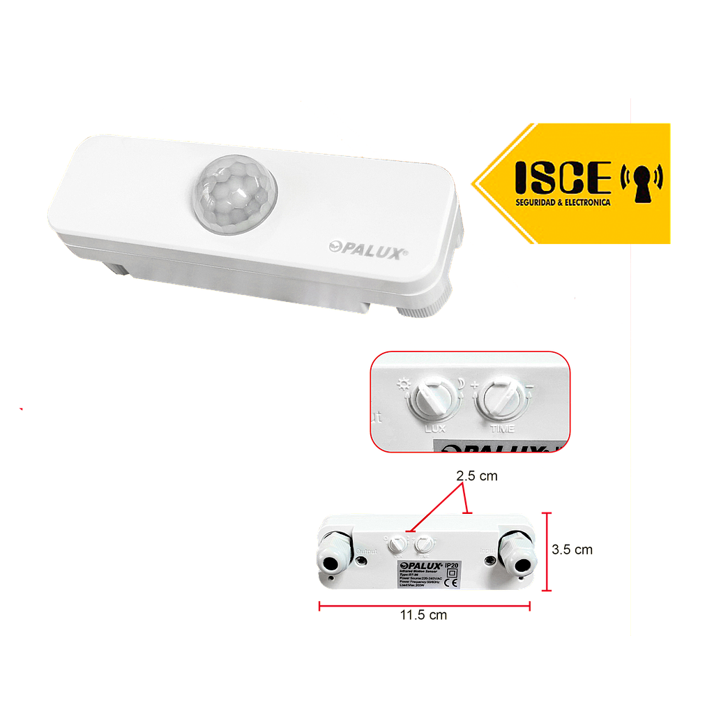 OPALUX SENSOR DE MOVIMIENTO INFRAROJO SERIE II 220VAC 120°