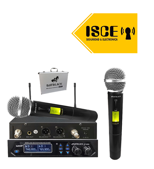 BATBLACK MICROFONO PROFESIONAL BATBLACK INALAMBRICO UHF DOBLE
