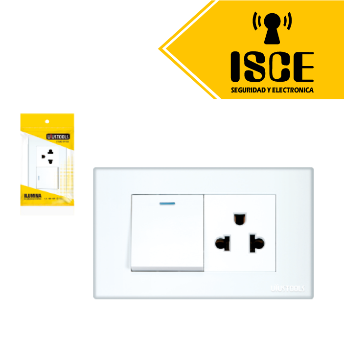 UYUSTOOLS TOMACORRIENTE CON INTERRUPTOR PC-BLANCA