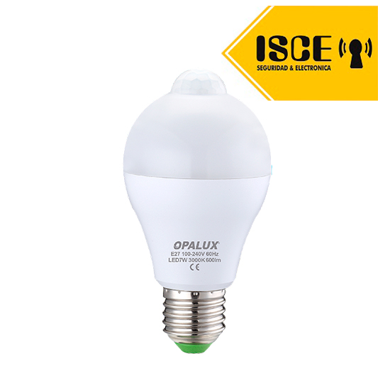 OPALUX FOCO LED 7W CON SENSOR DE RADAR MICROWAVE 110-240VAC E-27