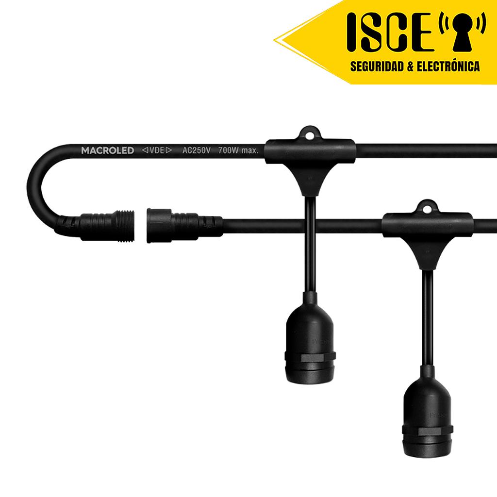 MACROLED GUIRNALDA NEGRA 5M 10 SOCKET E27 IP66 250V 700W MAX