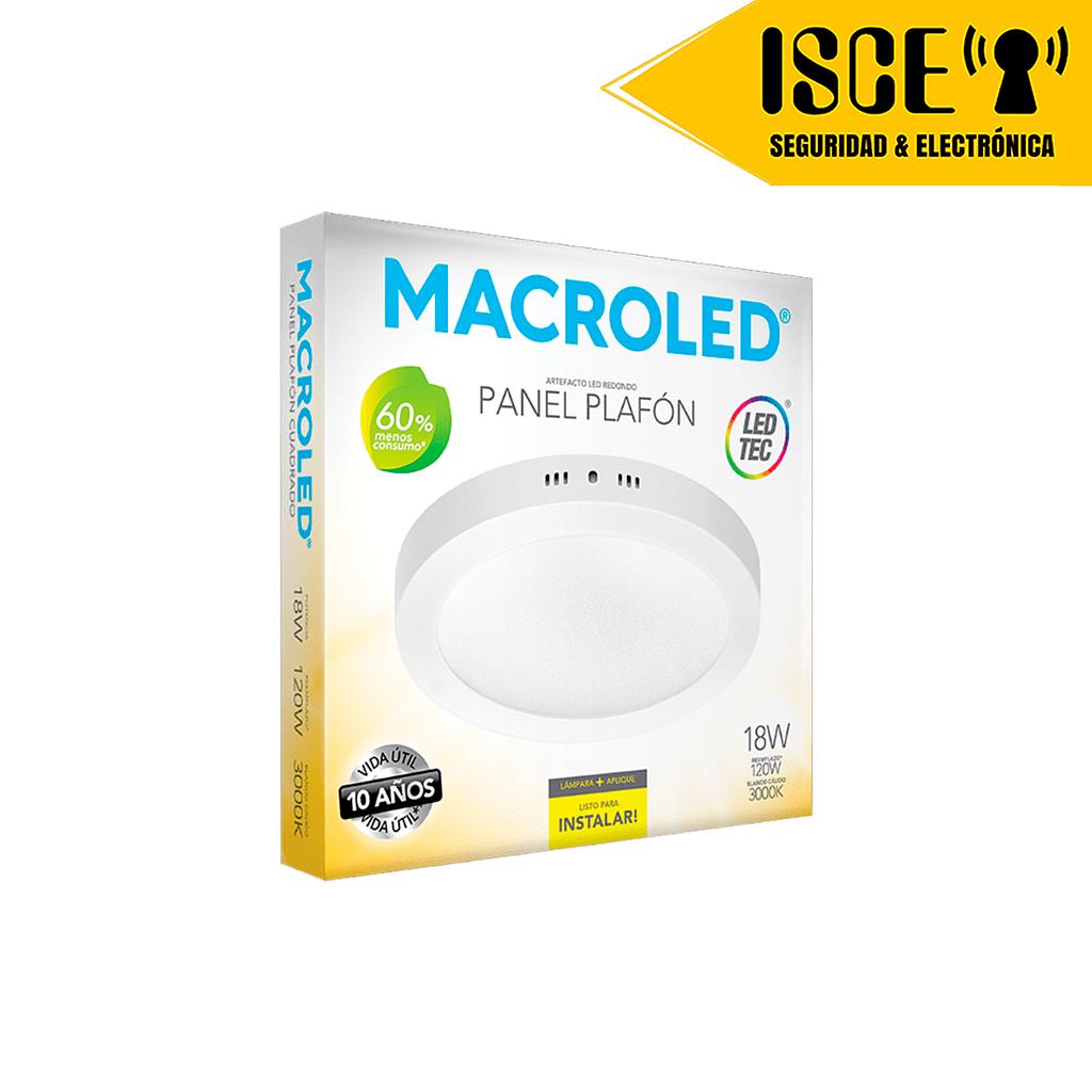 MACROLED PANEL LED CIRCULAR ADOSABLE 18W AC85-265V LUZ CALIDA 3000K