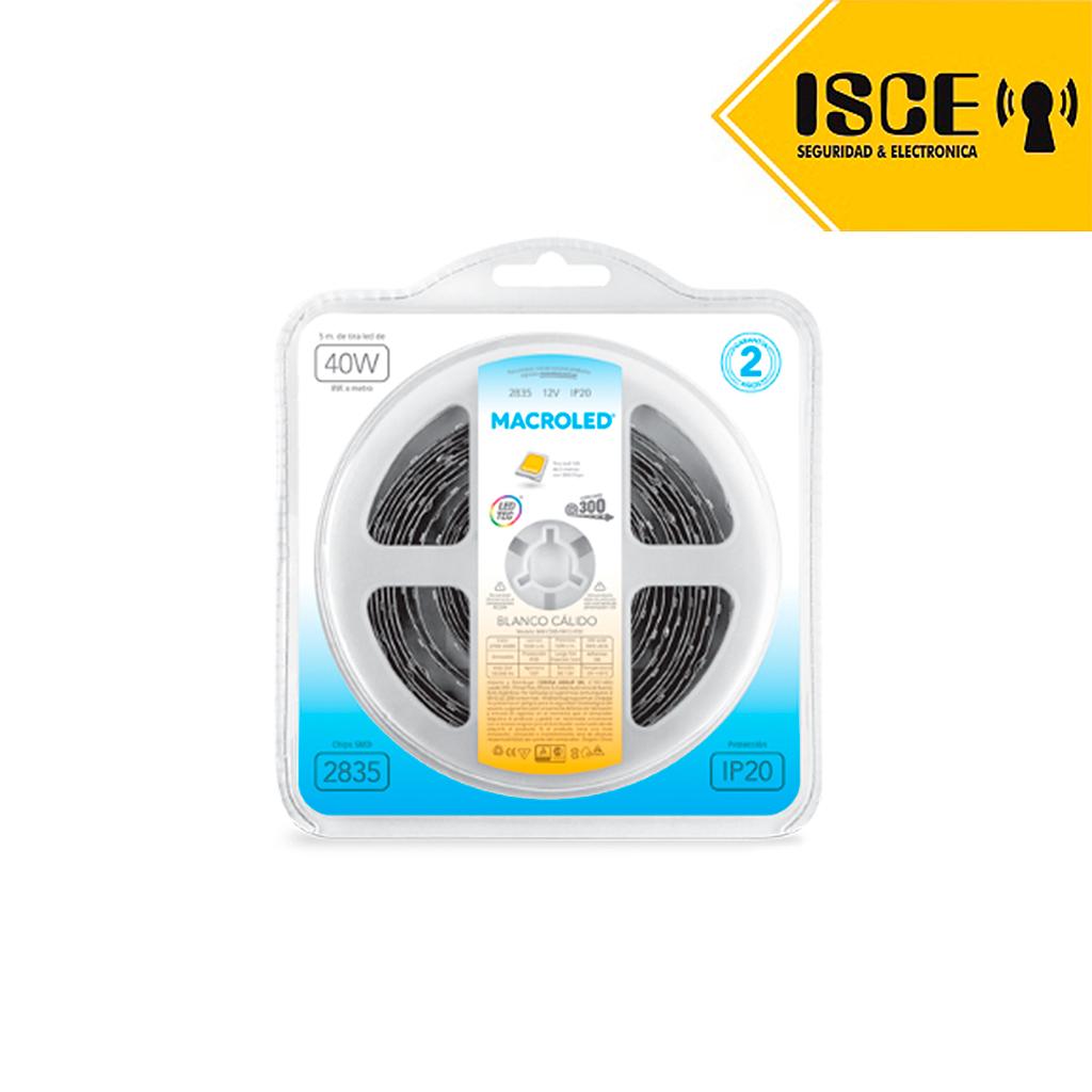 MACROLED CINTA LED 2835 BCO LUZ CALIDO IP20 DC12V -12 4W 60LED 5M