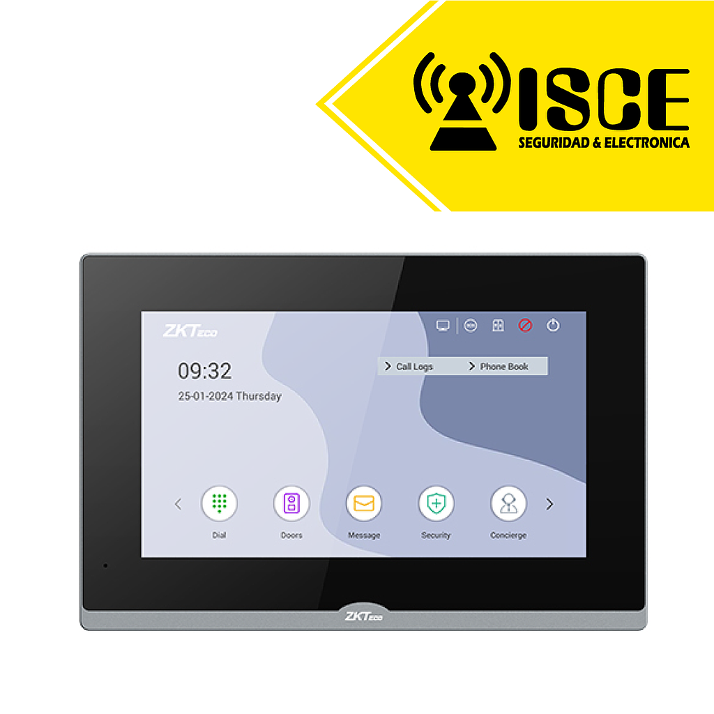 ZKTECO MONITOR WIFI DE VIDEOPORTERO 7" COMPATIBLE CON VEX-B25L VE01-B24L-W