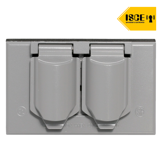 LEVITON PLACA DOBLE HERMETICA HORIZONTAL ALUMINIO