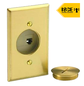 LEVITON PLACA HERMETICA C/JACK Y TAPA CIEGA BRONCE