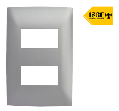 LEVITON PLACA SIMPLE 2 MODULOS CIEN ALUMINIO