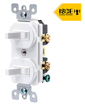 LEVITON INTERRUPTOR DOBLE DE PALANCA 15A L/T 250V BLANCO