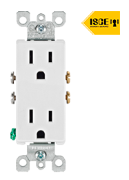 LEVITON TOMA DOBLE EMPOTRABLE DECORA 2X15A L/T 125V BLANCO