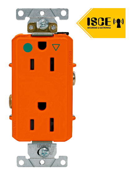 LEVITON TOMA DOBLE EMPOTRABLE DECORA GRADO HOSPITALARIO TIERAA AISLADA 2X15A 125V ANARANJADO