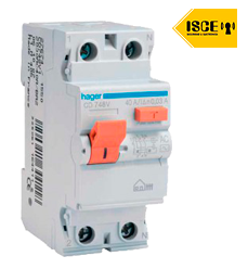 HAGER INTERRUPTOR DIFERENCIAL 2X63 AMP TIPO AC 30MA IEC 61008