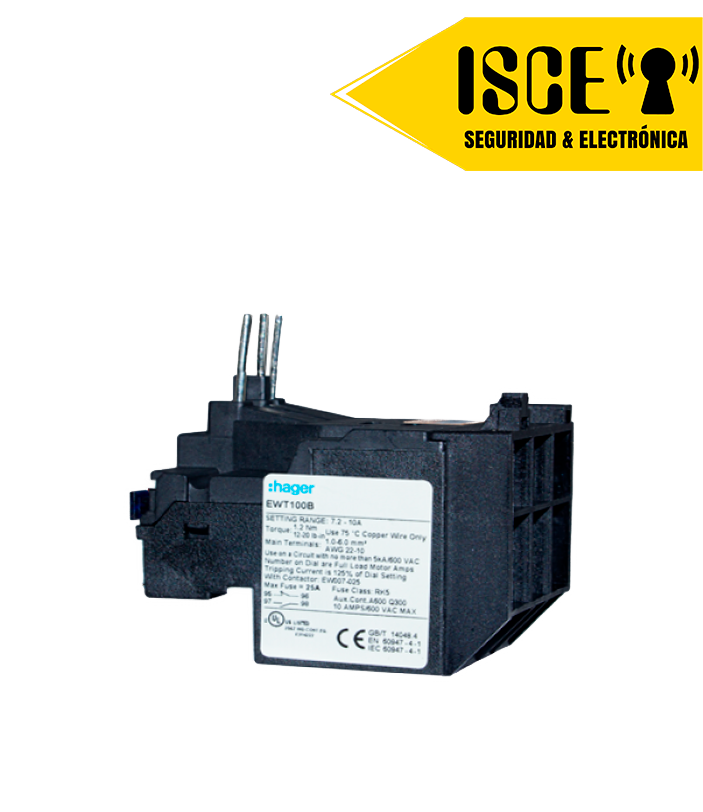 HAGER RELE PARA CONTACTOR EW7 A EW32 (REG. 7.20-10.0) 1NA + 1NC UL CE IEC-60947-4-1