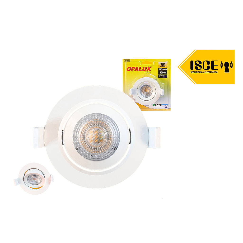 OPALUX SPOT LIGHT LED 7W 610LM 3000K 36° DE ILUMINACION CIRCULAR CALIDO