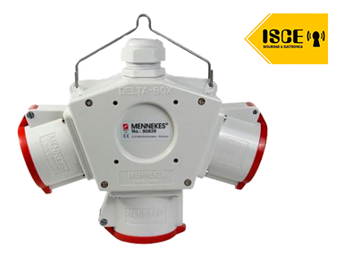 MENNEKES TOMA TRIPLE AEREO 32AMP 3P+T 415V ROJO 6H IP44 (DELTA E OX)