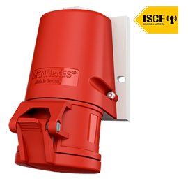 MENNEKES TOMA VISIBLE 32AMP 3P+T 415V ROJO 6H IP44 LIBRE DE HALOGENO