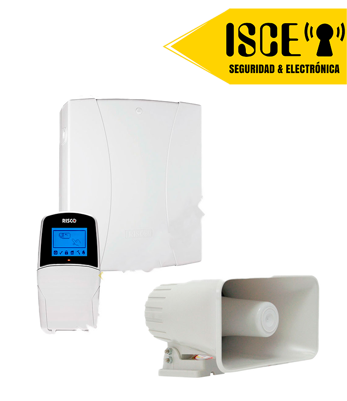 RISCO KIT ALARMA CABLEADO( PANEL RISCO LIGHTSYS 2 - 8 ZONAS / GABINETE RP432B + TECLADO RP432KP+DETECTOR MAGNETICO + SIRENA 30W + BATERIA 12V4A+ PIR RK210PT)