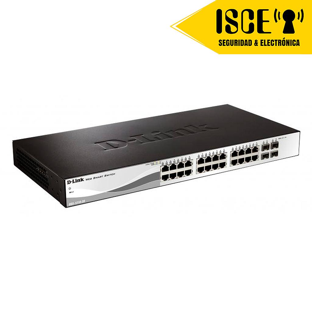D-LINK WEBSMART SWITCH 24 PUERTOS GESTIONABLE PAR TRENZADO 4SFP
